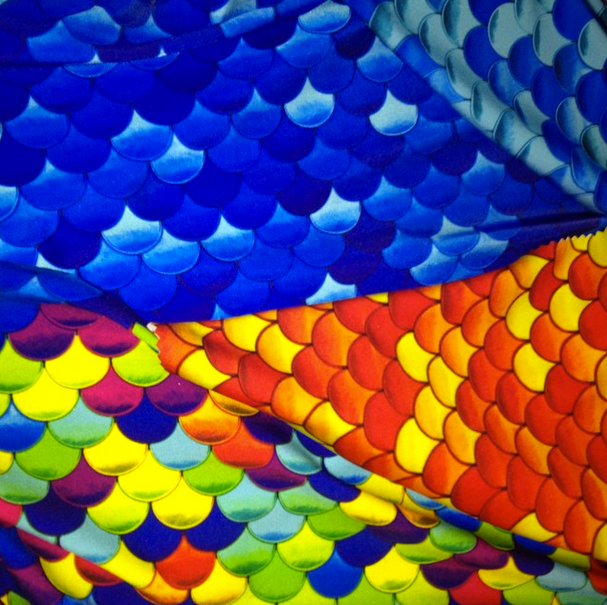 Échantillons de tissu de queue de sirène